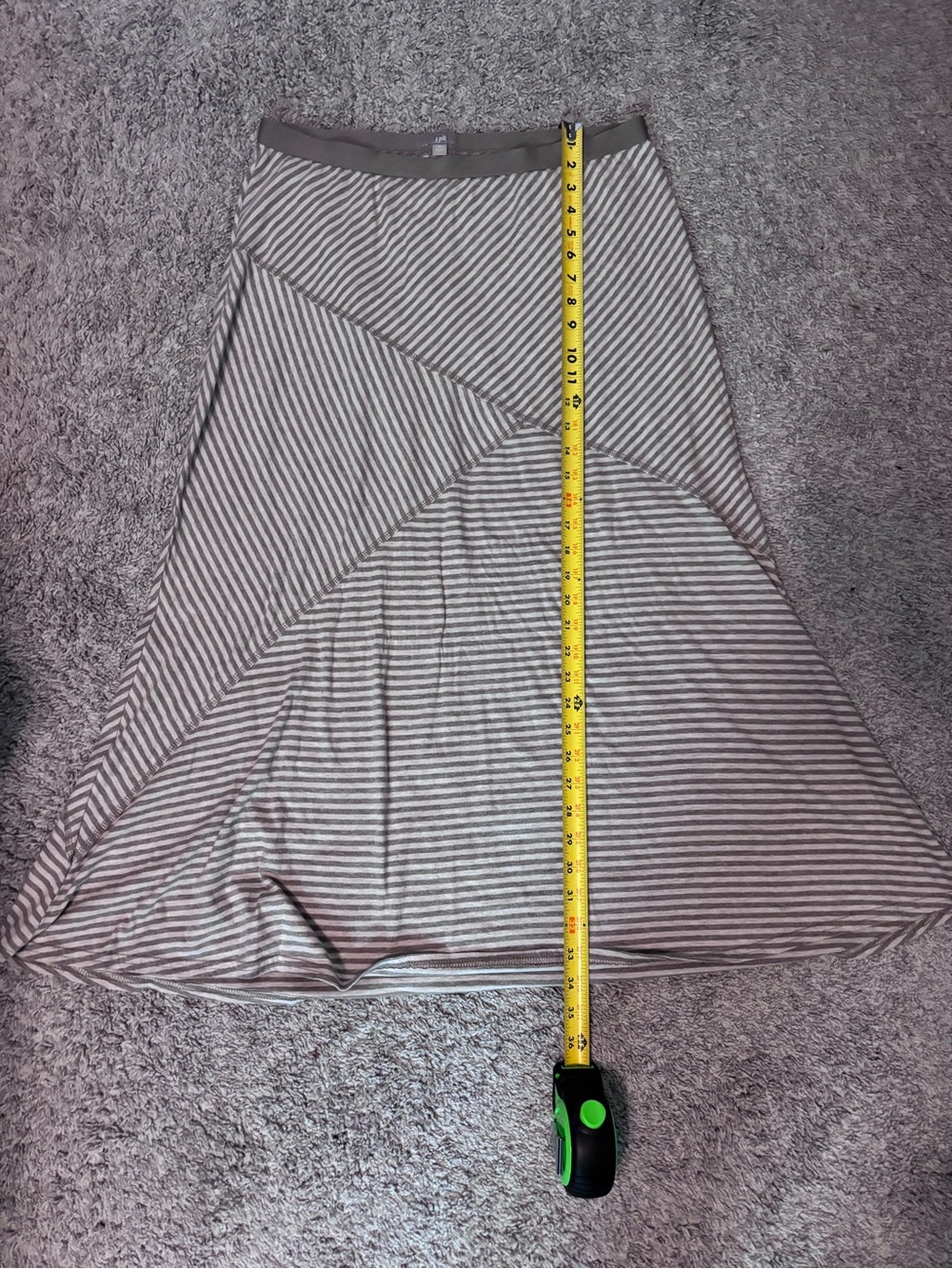 J. Jill Diagonal Stripe Maxi Skirt in Gray and White Size Medium - Picture 8 of 9